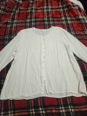 J. Jill Cream Button-Front Blouse
